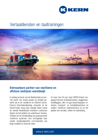 Informatieblad PDF Betrouwbare partner van maritieme en offshore bedrijven wereldwijd