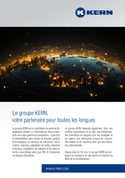 Le groupe KERN – votre partenaire pour toutes les langues