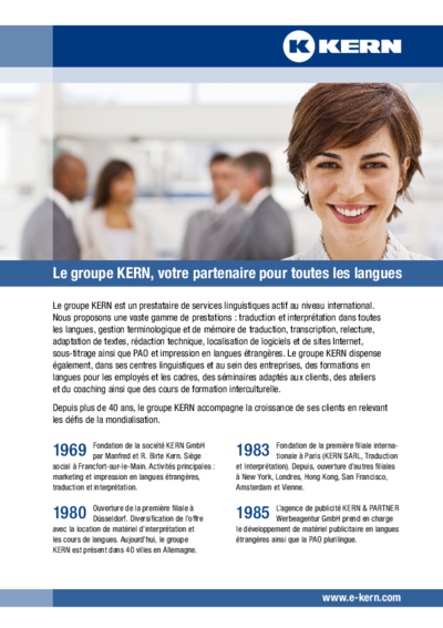 Le groupe KERN – votre partenaire pour toutes les langues