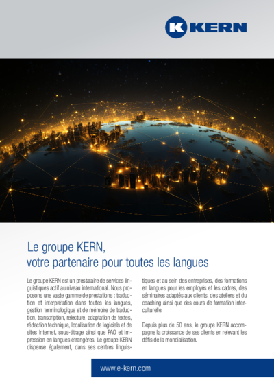 Le groupe KERN – votre partenaire pour toutes les langues