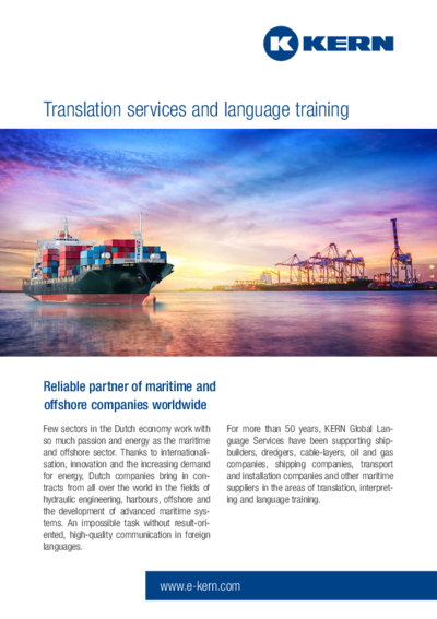 Info sheet on shipping and offshore companies