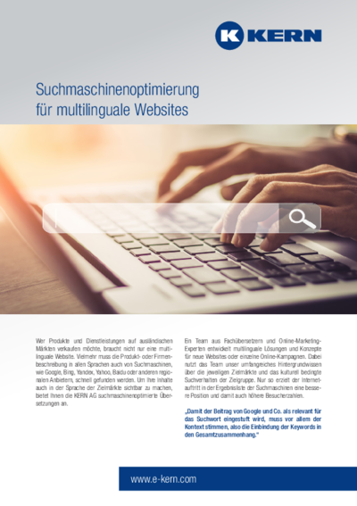Download Infoblatt Suchmaschinenoptimierte (SEO) Übersetzungen