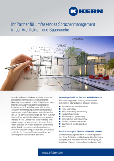 Download des Infoblatts Sprachenmanagement in der Architektur- und Baubranche