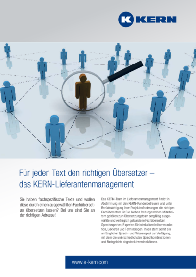 Download Infoblatt Das KERN-Lieferantenmanagement