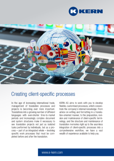 Download Infosheet Creating client specific processes