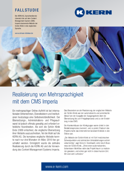 PDF Download Fallstudie Websiteübersetzung für die Schön Kliniken