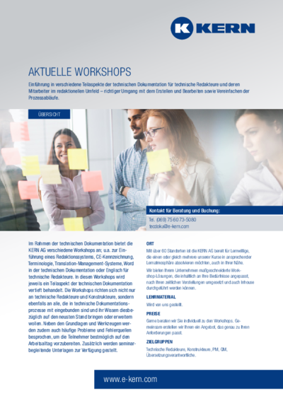 Download Übersicht über die aktuellen Workshops