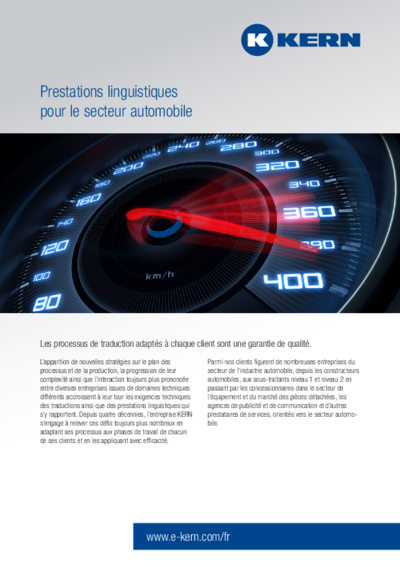 Prestations linguistiques pour le secteur automobile