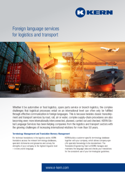 Download Infosheet Foreign language services for logistics and transport
