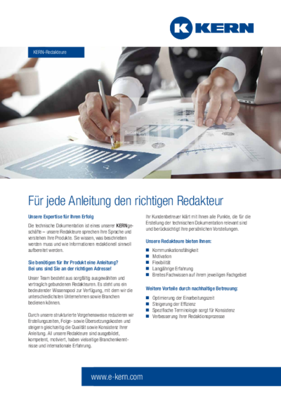 Download Infoblatt Technische Dokumentation – technische Redakteure