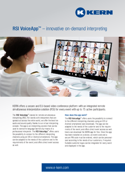 Download Infosheet RSI VoiceApp™ – innovative on-demand interpreting