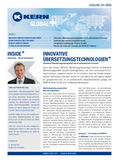 Download the Global+ newsletter 02/2020
