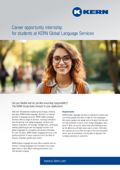 PDF Download Infosheet Career opportunity internship for students