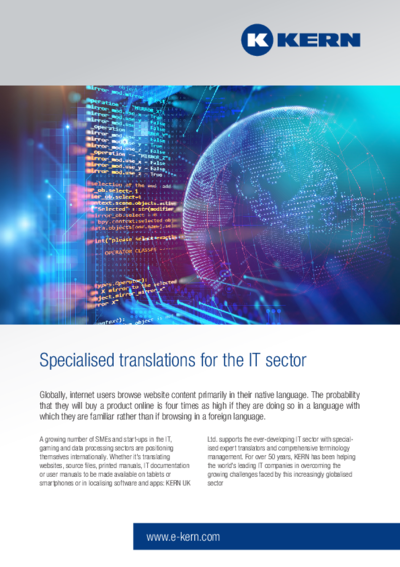 Download Infosheet Specialised translations for the IT sector