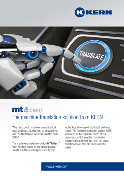 Download Infosheet MT4client™ – the machine translation solution from KERN