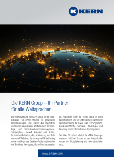 Download Infoblatt Die KERN Group – Ihr Partner für alle Weltsprachen